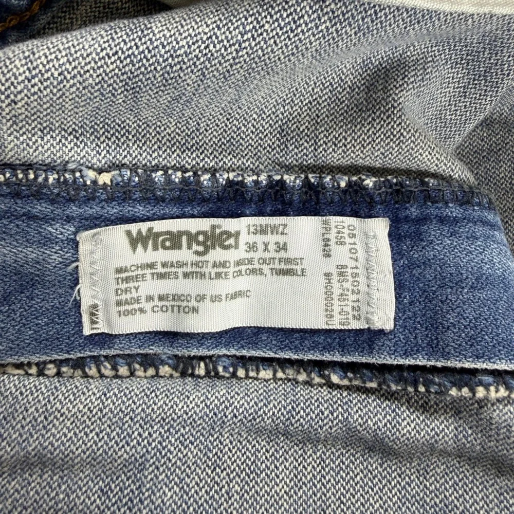 Wrangler Jeans 13MWZ Cowboy Cut Mens 36x34 Blue Cotton Denim Western Workwear